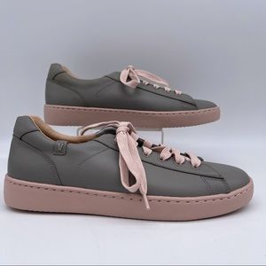 VIONIC Gray & Pink Mable Pro Water-Resistant Leather Sneaker Size 9 -